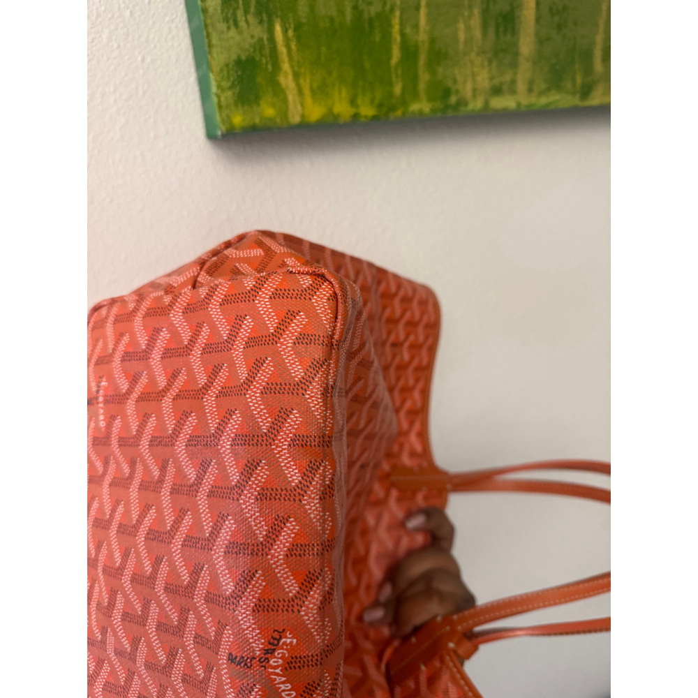 Goyard St. Louis PM Tote – Orange Canvas with Pouch - Picture 14 of 16